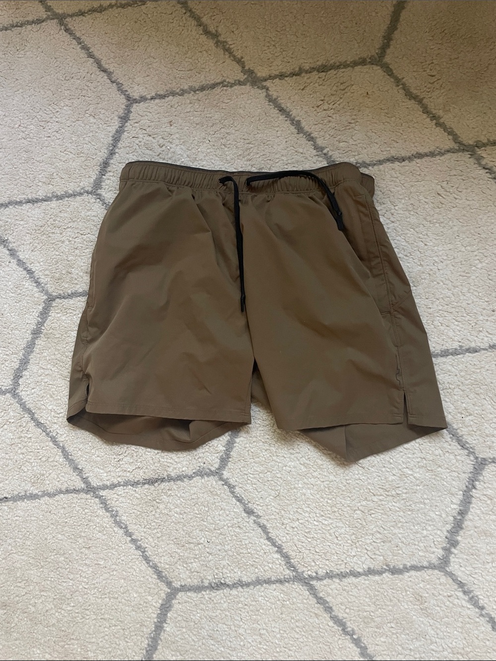 Men's Olive Athletic Drawstring Training Shorts Path Projects